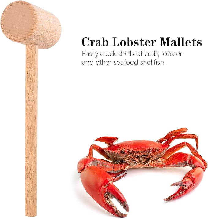 ZAUGONTW Wooden Crab Mallet for Chocolate, Mini Wooden Hammer Multi-Purpose for Kids Toys Crab Lobster Mallets，1Pcs