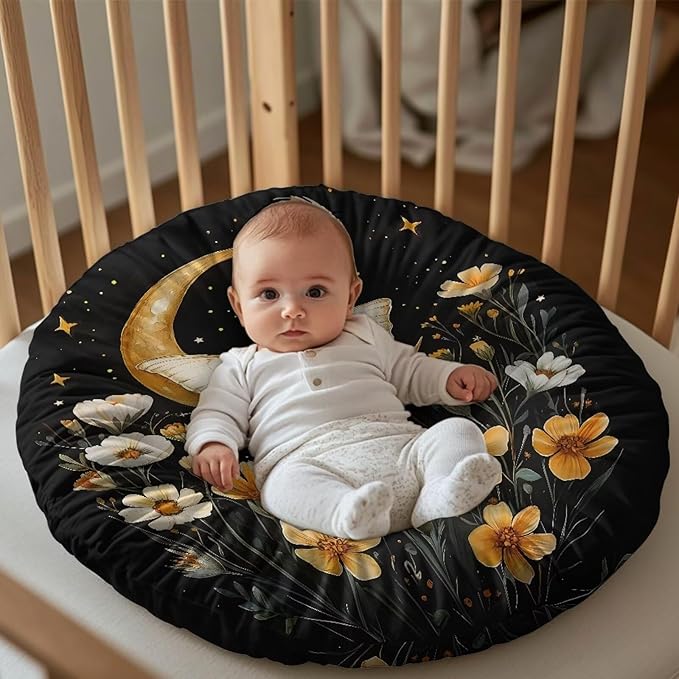 Newborn Lounger Cover, Moon Wear-Resistant Newborn Lounger Cover Removable Nursing Pillow Slipcover Breathable Baby Lounger Slipcover for Boys Girls