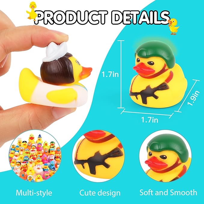 Umbresen Rubber Ducks Bath Toy in Bulk, Assortment Jeep Ducks for Jeep Ducking, Pool Rubber Ducky Floater Bathtub Toys Party Favors Birthday Gifts (25)