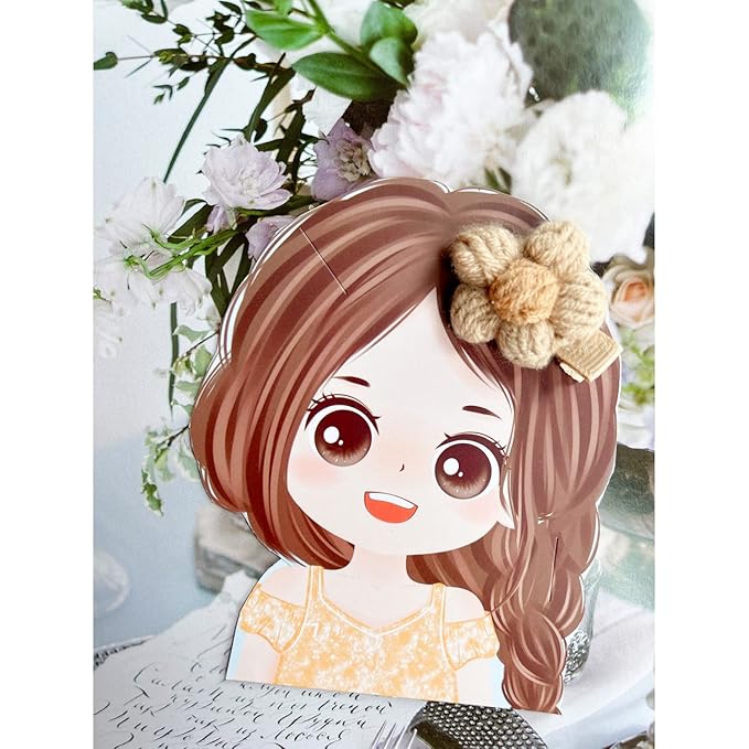 EleMirsa Girl Hair Clips Brown Flower Fabric Snap Hair Clips Fully Lined Alligator Clips Brown Bow Hair Accessories for Little Girl Teens Toddler Kids,20pcs