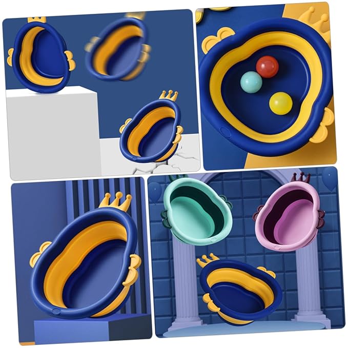 VANZACK Collapsible Baby Face Basin for Kids Cute Cartoon Design Portable PP Washbasin for Bath Time and Infants