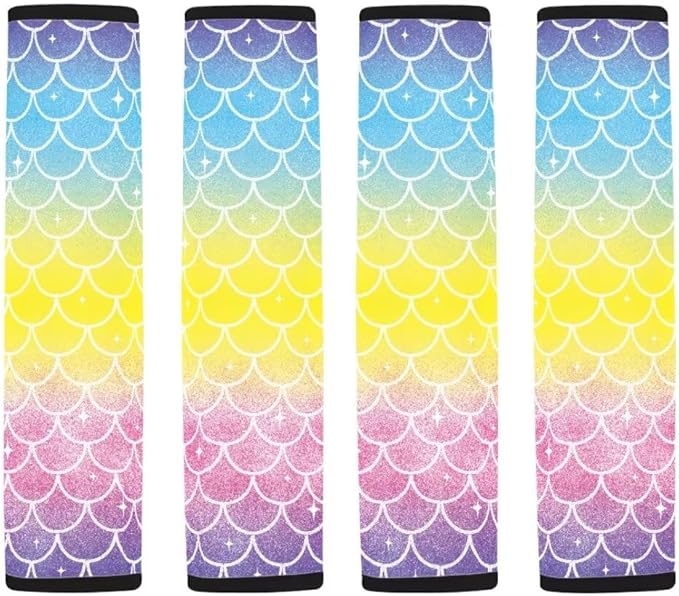 Colored Scales Car Seat Belt Cover Car Seat Belt Shoulder Pads Seatbelt Protector Set of 2 Universal Fit for Adults Car Interior Decor