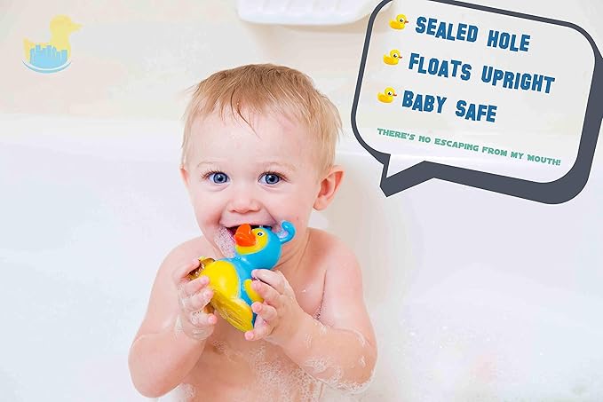 3" Baking Rubber Duck [Sealed Hole, Floats Upright] - Baby Safe Bathtub Bathing Toy