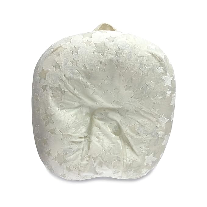 KiddyKlouds Baby Lounger Cover | Newborn Lounger Removable Cover | Highly Water Resistant Minky Fabric (No. 6 - Star Ivory)