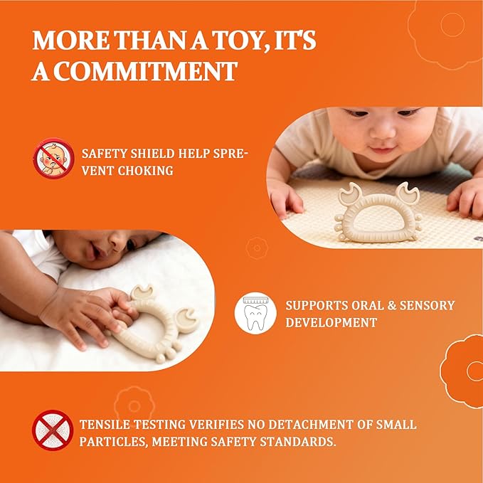 Easter Teething Toys for Newborns 0-3-6Months Food-Grade Silicone BPA-Free Anti-Choking One-Piece Design Soft & Non-Toxic First Teether for Tiny Hands Easy Grip, Gentle Gum Massage, Multi-Color 3-Pack
