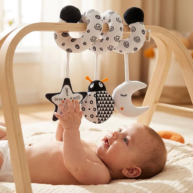 Multi-Use Baby Spiral Activity Toy – Spiral carseat Toy for Car Seat, Stroller,Play Gym, Keeps Baby Quiet, Easy Travel Solution
