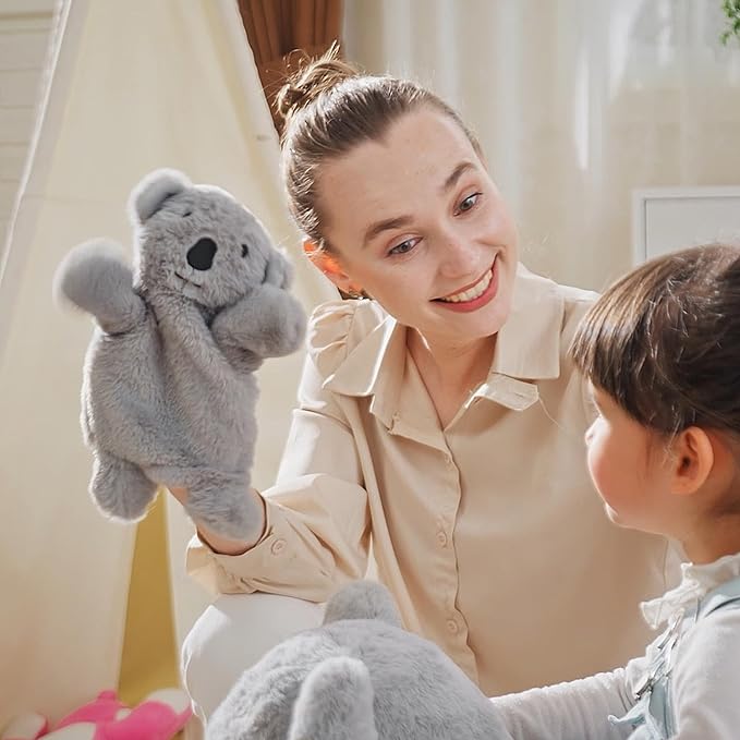 Qaba Kids Ride-On Rocking Horse, Koala-Shaped Rocker with Realistic Sounds for Children 18-36 Months, Gray