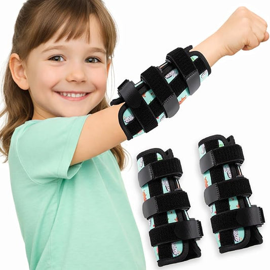 2 PCS Thumb Sucking Deterrent, Green Animals Thumb Guard for Kids Toddlers Nail Biting Treatment, Anti Nose Picking, Scratching Face, Elbow Immobilizer for Boys Girls, Finger Sucking Prevention