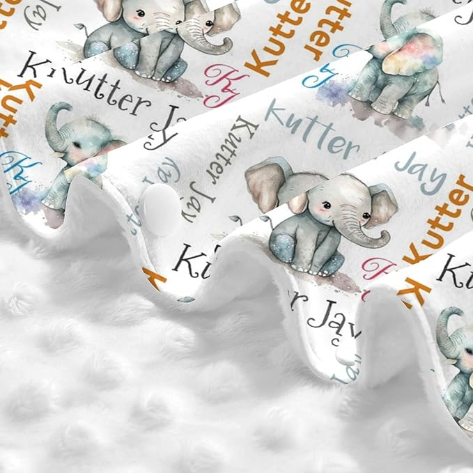 Personalized Winter Carseat Cover for Baby Custom Name Car Seat Canopy for Newborn Baby Boys Girls 2 in 1 Mom Nursing Breastfeeding Covers Elephant Minky Baby Carrier Stroller Covers