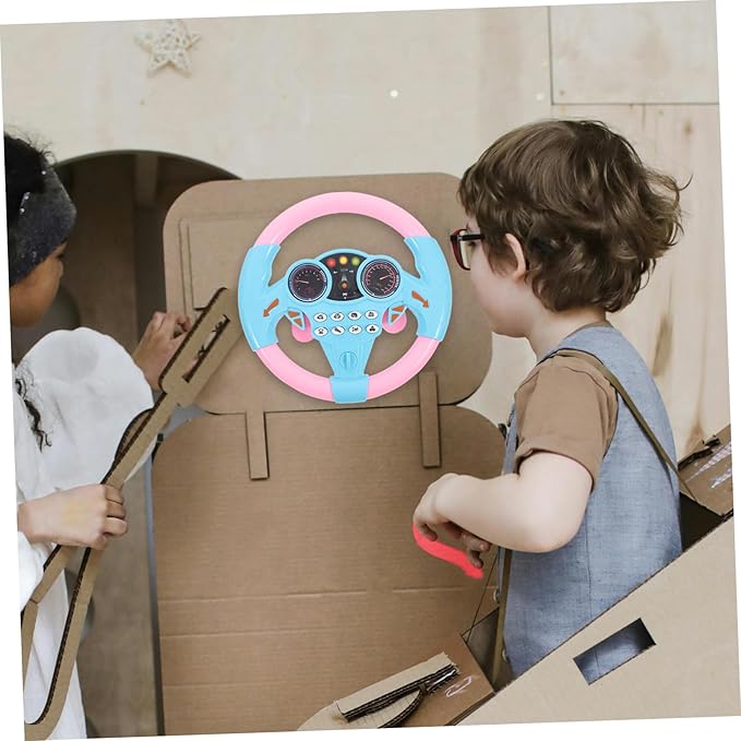 KESYOO Steering Wheel Simulation Educational Wheel with Suction Cup Base for Swing Cars Interactive Music Play Present for Young