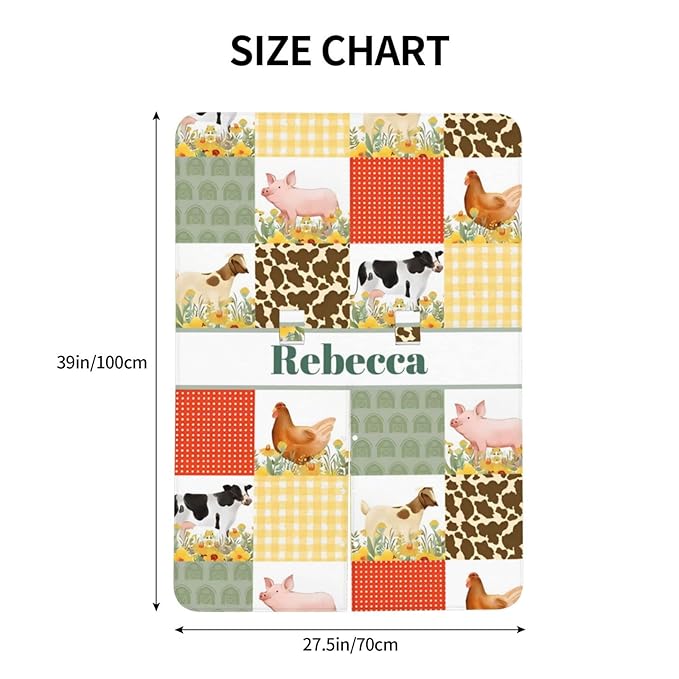 Personalized Baby Car Seat Canopy for Babies with Name, Custom Car Seat Covers for Boys Girls, Infant Opening Minky Nursing Breastfeeding Stroller Cover Carseat Canopies for Newborn (Farm Animals)