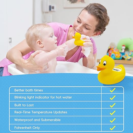 b&h Digital Duckling Baby Bath Thermometer, Infant Safe Floating Water Temperature Thermometer and Baby Bath Time Toy – Easy to Read Display | BPA-Free