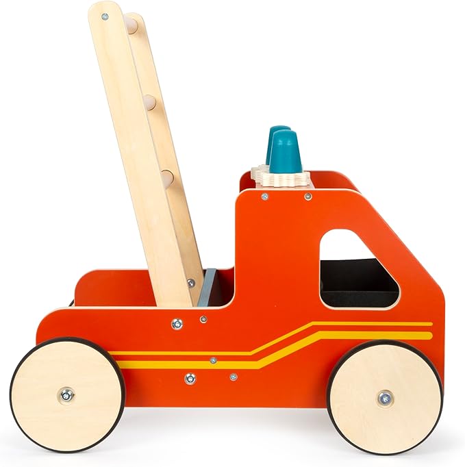 small foot 12540 Firefighter Walker Wood Modern for Firefighter Fans Children from 12 Months