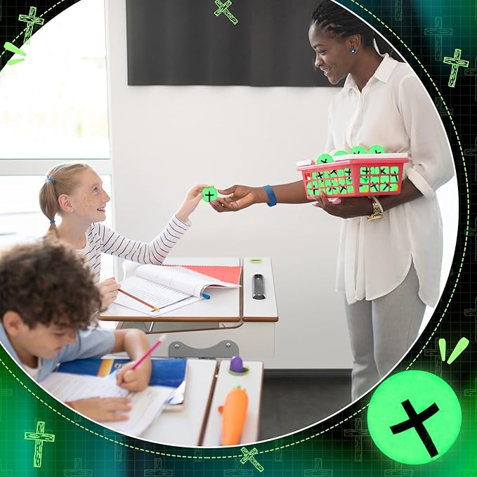 Seenelling 24 Pcs Christian Glow in the Dark Bouncy Balls Jesus Cross Rubber High Bouncing Balls Christian Party Favor Religious Classroom Gifts (Green)