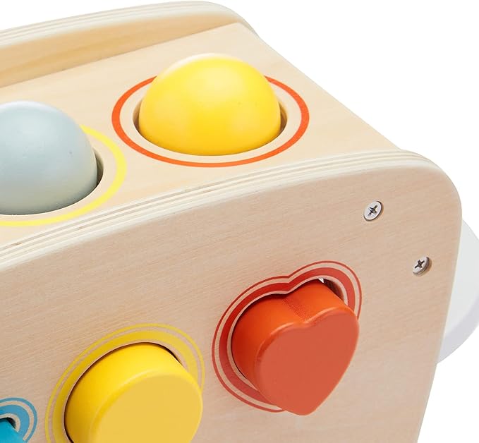 Amazon Basics Musical Pounding Bench With Xylophone and Shape Sorter Educational Toy for Toddlers, Developmental Learning Toy, Age 18M+, Boy Girl Baby, 11.6 x 5.2 x 6.3 inches, Multicolor