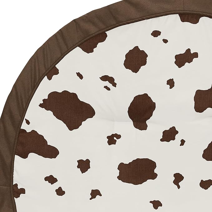 Sweet Jojo Designs Cow Print Girl Boy Gender Neutral Baby Play Mat Tummy Time Activity Infant Playmat Playpen Tent Teepee Floor Brown Vintage Animal Print for Western Cowgirl Wild West Southwest