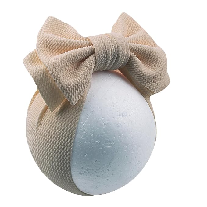Bows for Baby Girls Headband, Newborn Bows Headbands Baby Hair Bows Hairbands Hair Accessories.(FD104-Champagne Khaki)