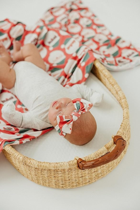 Copper Pearl Baby Stretchy Soft Knit Headband Bow Claus