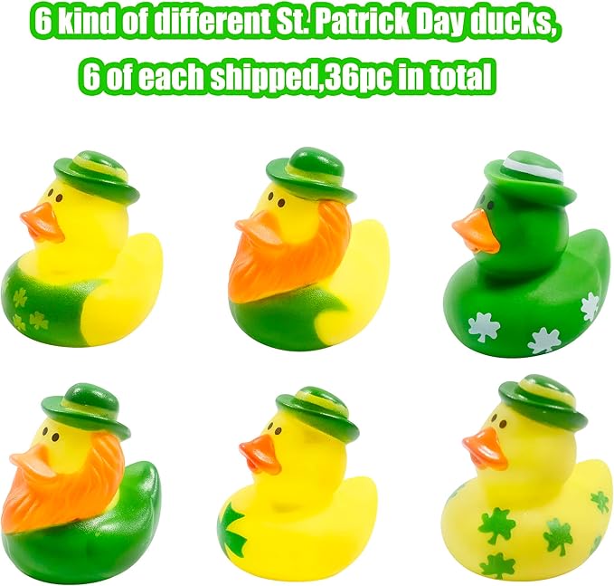 27 PCS St. Patrick's Day Rubber Ducks Baby Showers Accessories Mini 2.16" Duckies Bath Toys for Kids Girls Boys St. Patrick's Day Party Favors Gift Exchange (St. Patrick's)