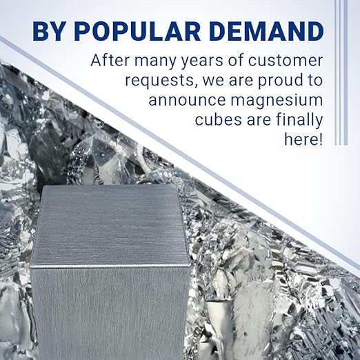 Magnesium Element Cube- Engraved - 1"