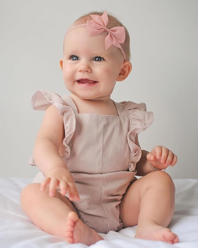 jollybows 40pcs Baby Girls Grosgrain Ribbon Hair Bows Headbands 4" Hair Band Hair Accessories for Infants Newborn Toddler
