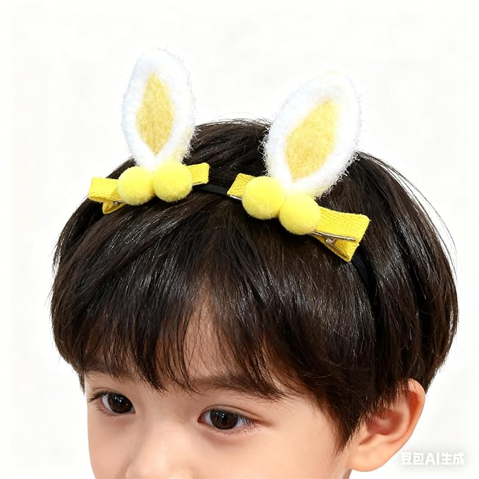 Easter Bunny Hair Clips Bunny Ears Easter Headbands Baby Girls Flower Crown Spring Bunny Hair Accessories(F80-C)