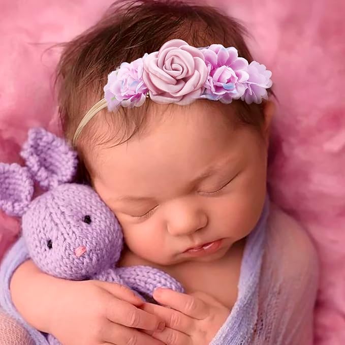 New Model Baby Girl Nylon Headbands Nylon Flower Elastic Hairbands 3pcs Hair Accessories Gift for Newborn Infant Toddlers (BF-XKFD008)