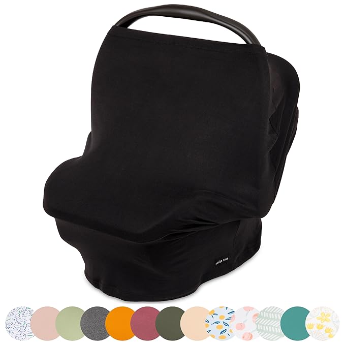 Simka Rose Car Seat Cover for Babies – Multipurpose, Breathable Nursing Cover and Baby Car Seat Canopy - 360 Coverage - Breastfeeding Privacy, Shopping Cart and High Chair Cover - Newborn Essential