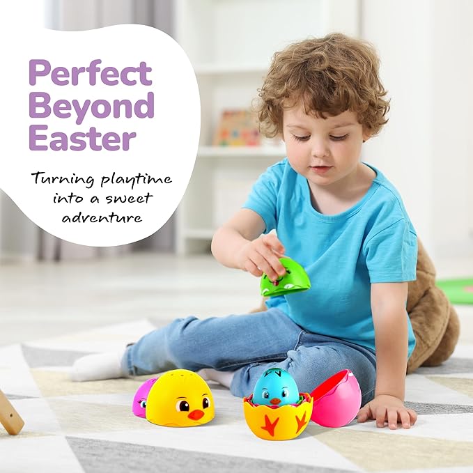 ArtCreativity Stacking Egg Cup Bath & Pool Toys – Set of 11 – Nesting Bunny & Chick Water Toys for Toddlers – Colorful Educational & Playtime Toys for Kids – Baby Bath Toy Set for Ages 3+