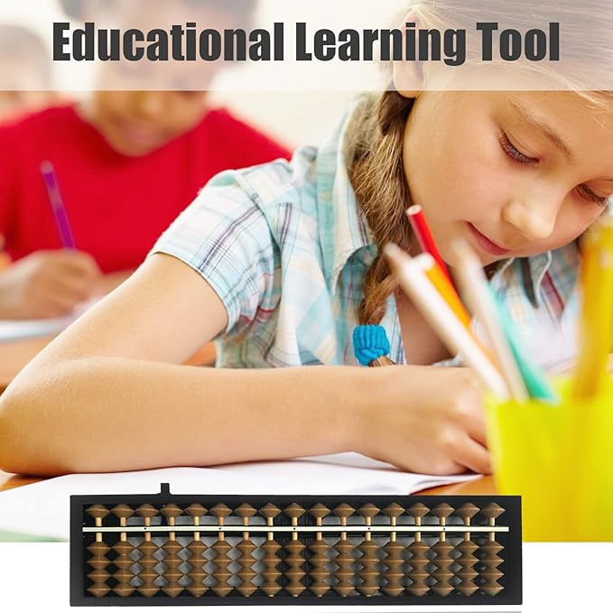 Digit Standard Abacus Soroban Professional 17 Column (10.2 inch) Math Abacus, Math Calculating Tool with Reset Button for Adults (Cofei)