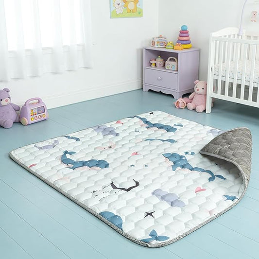 ENVTEK Baby Play Mat for Floor Playpen - 50" X 50" Playpen Mat,Thick One-Piece Crawling, Odorless Floor Mat, Non-Slip Cushioned Baby Playmat for Infants,Babies,Toddlers. Foldable and Machine Washable