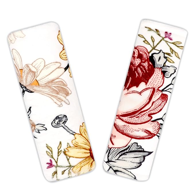 Floral Baby Car Seat Cover Girls, Infant Carseat Canopy, Baby Car Seat Strap Covers Shoulder Pads for Baby Kid, Super Soft Infant Carseat Belt Covers for All Car Seat Stroller