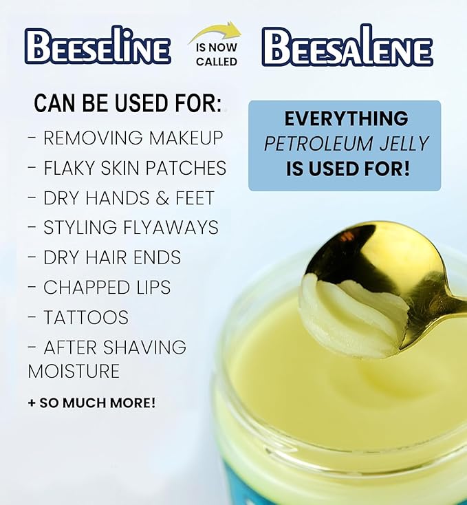 Beesalene Original Unpetroleum - 100% Natural & Hypoallergenic Alternative to Petroleum Jelly - Lips, Hands, Baby, Makeup Remover and More (4 Ounce)