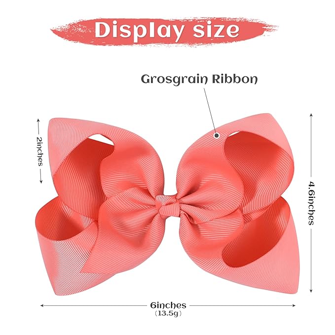 Choicbaby 36pcs 6 Inch Hair Bows for Girls Large Hair Bows with Alligator Clips Toddler Hair Accessories for Baby Girls Kids Teens