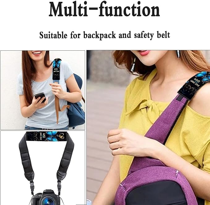 FOR U DESIGNS Seat Belt Cover for Kids Adults Car SUV Sedan Truck Seatbelt Cover 2 Pack Backpack Shoulder Strap Pads Butterfly Print Car Accessories Blue