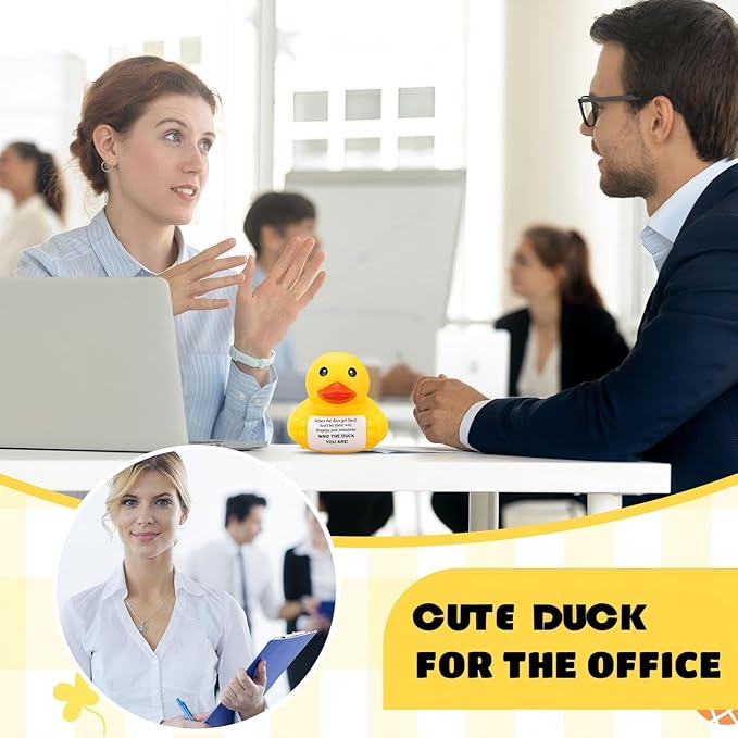 Civaner 7 Inch Emotional Giant Rubber Duck Big Jumbo Positive Yellow Duck Inspirational Gift Large Duckling Toy with Squeaky Sound for Men Coworker Colleges Graduation(Remember Who You are)