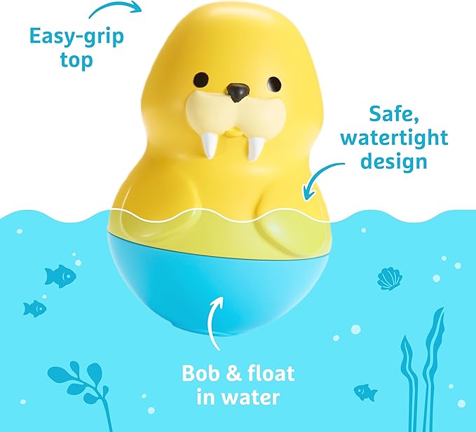 Munchkin® Bath Bobbers Mold Free Baby and Toddler Bath Toy, 6+ Months, Dolphin/Walrus