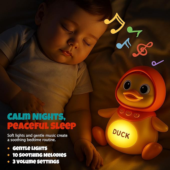 Crawling Duck Baby Toy with Music & Lights, Waddling Follow Duck Tummy Time Toy for Infants 6–12 Months, Developmental Learning Gift for 1 Year Old Toddlers Boys Girls
