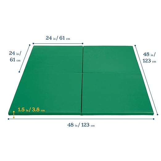 ECR4Kids SoftZone Play Patch Activity Mat Squares, Modular Playmat, Green, 4-Pack