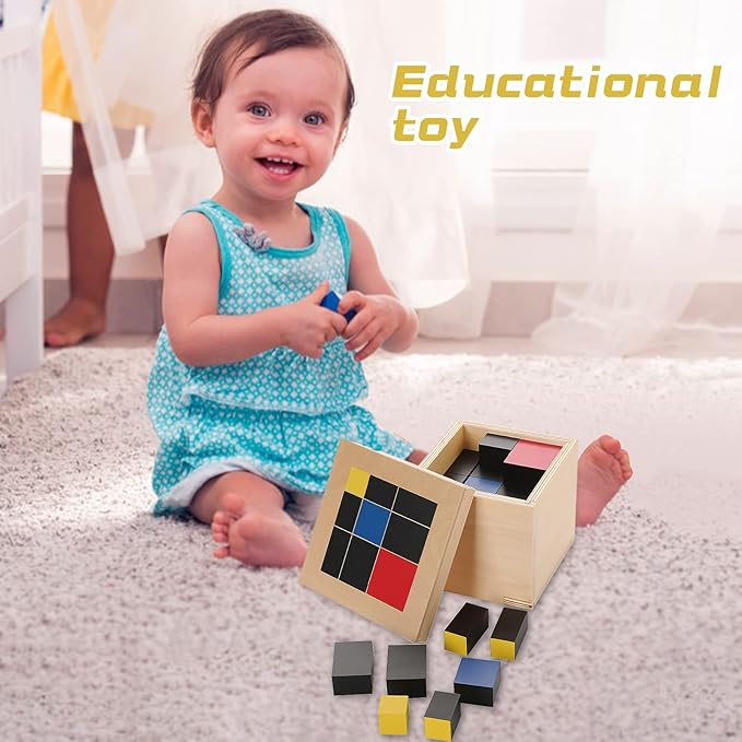 Montessori Math Materials for Preschool Early Learning Tool Toys (Trinomial Cube)