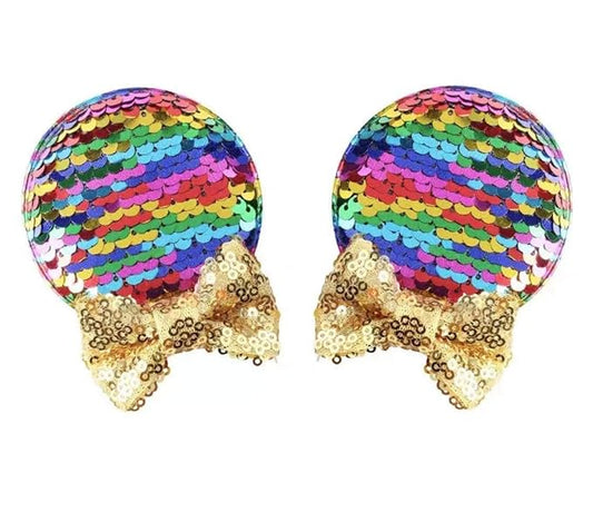 CLGIFT Minnie Ears Headband - Baby/Toddler Reversible Rainbow Hair Clip