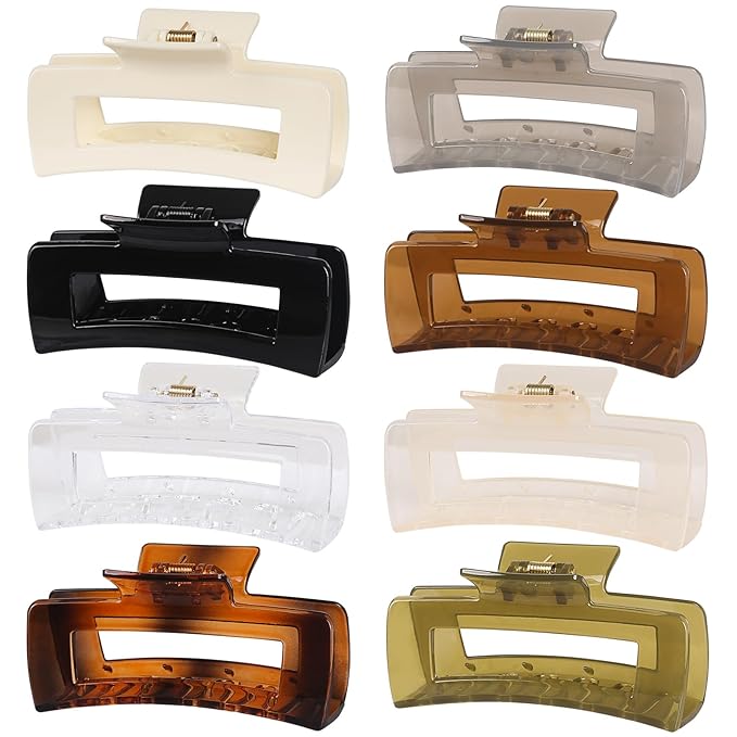 8 Pack Large Hair Claw Clips for Women, 4.1 Inch Strong Hold Big Claw Clips for Thick Thin Hair