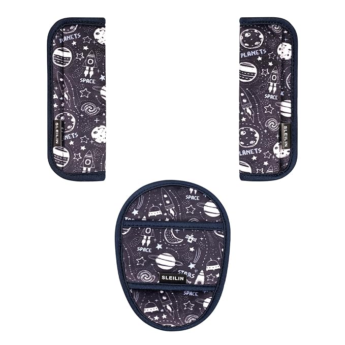 3 Pcs Car Seat Straps Shoulder Pads Suit for Kids : Ultra-Soft Child Car Seat Strap Covers, Kids Car Seat Strap Pads, Cute Plush Printed Seat Belt Covers, Hip Support, for Pushchair, Baby Stroller