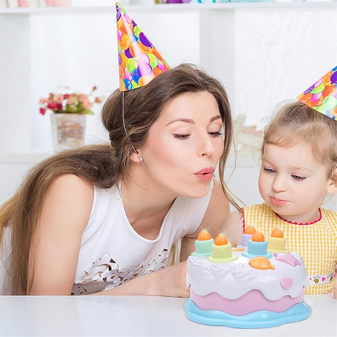 First Birthday Cake Toy - Singing Music Cake Toys with Counting and Blow Candles Toys for 1 2 3 4 Years Old Boys Girls Birthday and Xmas Gift