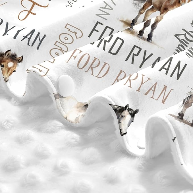 Personalized Winter Baby Car Seat Cover with Name Horse Winter Car Seat Cover for Baby Seat or Stroller Custom Infant Car Seat Covers Minky Blankets Nursing Cover Breastfeeding Scarf
