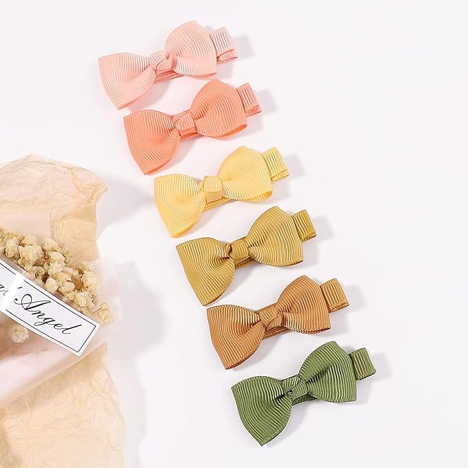 Baby Hair Clips 60 Colors Baby Girls Fully Lined Baby Bows Hair Pins Tiny 2" Hair Bows Alligator Clips for Baby Girls Infants Toddlers Multicolor