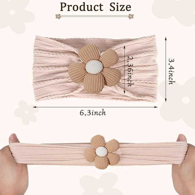 Baby-Girls Floral-Bows-Headband Baby-Turban-Knotted-Elastic-Soft-Headwrap for Newborn-Infant-Toddler Hair-Accessories