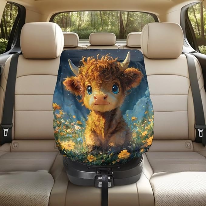 XYZCANDO Yak Car Seat Covers for Babies Cute Summer Carseat Cover Protect from Sun/Hot Days Waterproof Car Seat Sun Protection for Travel Elastic Car Seat Sun Cover Gift for Birthday