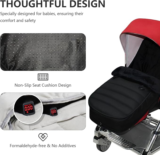 Universal Stroller Footmuff for Baby, Winter Baby Stroller Bunting Bag, Warm Soft Ultra-fine Fleece Stroller Sleeping Bag for Cold Weather, Waterproof & Windproof, Footmuff Blanket Must Have