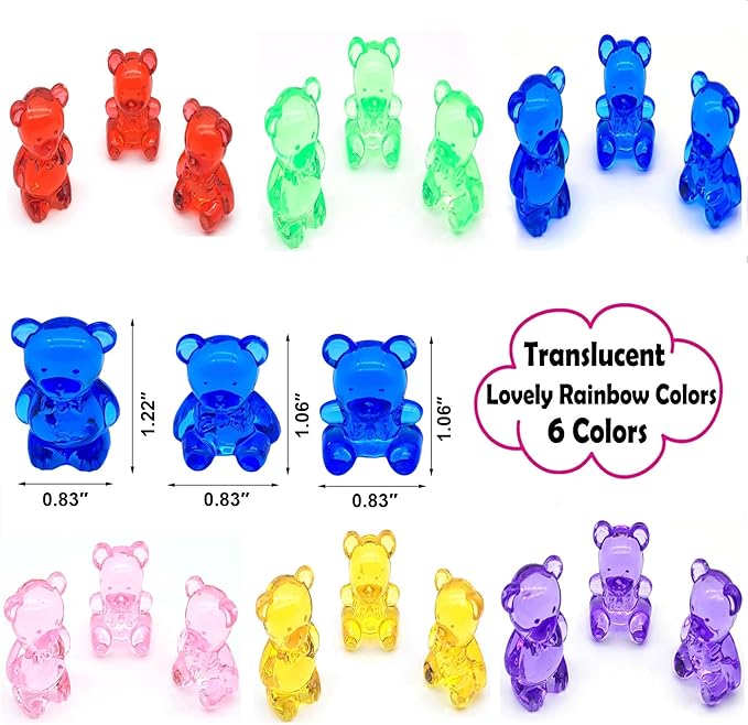 Counting Bears for Kids, 72 PCS Math Counters with Storage Box, Montessori Color Sorting & Counting Toys for Toddlers, Preschool Educational Math Manipulatives for STEM Learning (3 Styles)